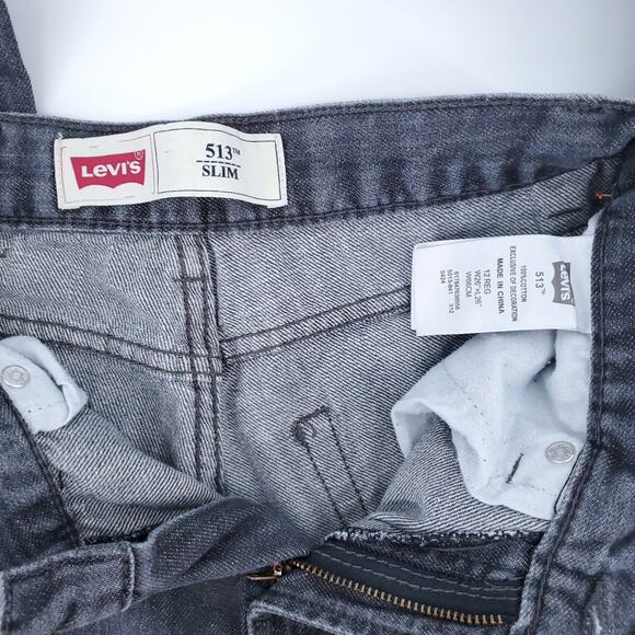 Levi's Boys 513 Slim Fit Grey Performance Denim Elastic Adjustable Jeans| 12 Reg - Picture 5 of 11